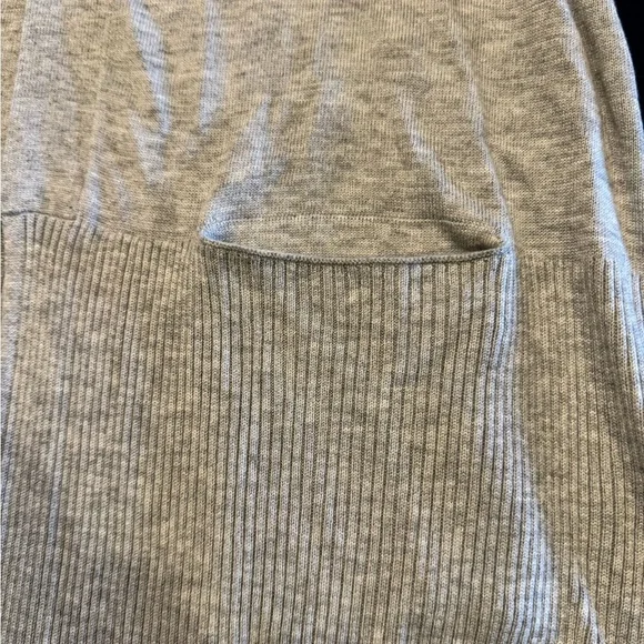 Light Gray Open Front Long 5% Cashmere Cardigan Sz S - Picture 11 of 15